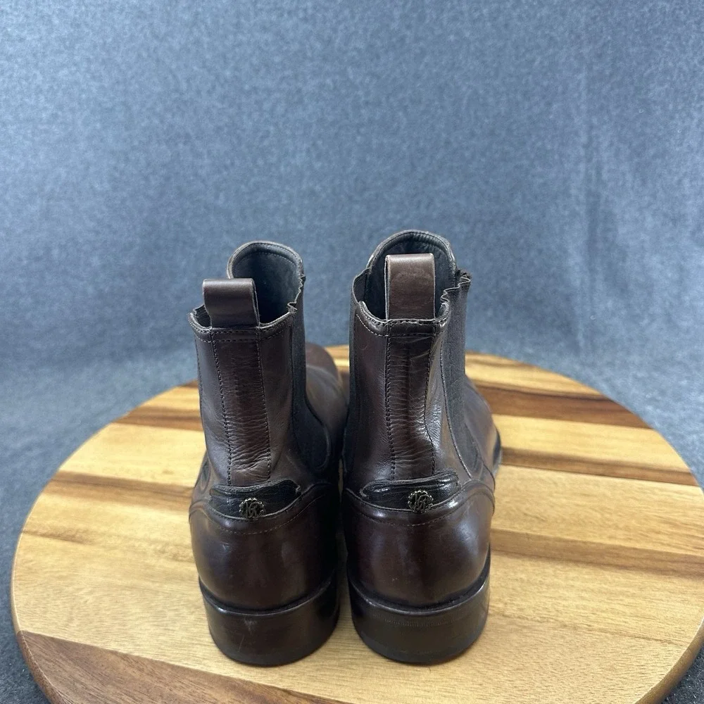 Roberto Cavalli Chelsea Boots Leather 6237 Brown Men's Size 44 MSRP $249